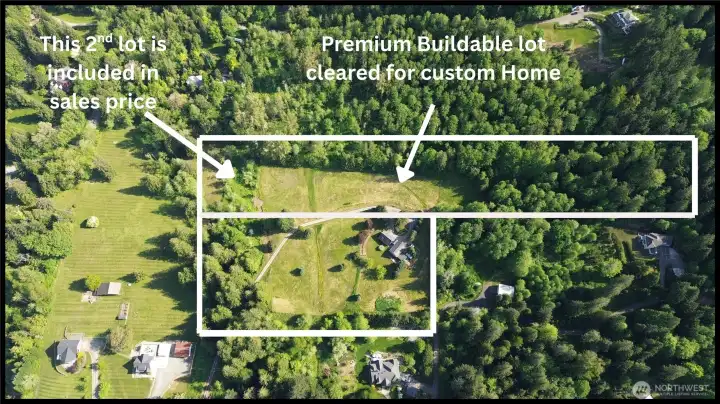 Outlined boundaries illustrate the estate parcel and additional 4.57-acre parcel included, creating a rare opportunity for future development or investment.