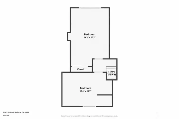 Thoughtfully designed second floor includes two generously sized bedrooms and convenient access between living spaces, creating a comfortable and versatile layout.