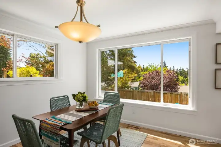 Dining room has a perfect view of the pool as well. Dining room has a perfect view of the pool as well.