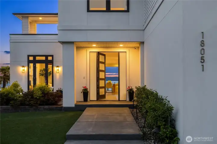 Stunning water views as you enter the home.