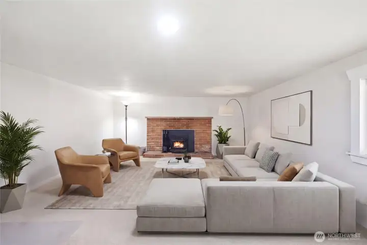 Virtual staged lower level family room Virtual staged lower level family room