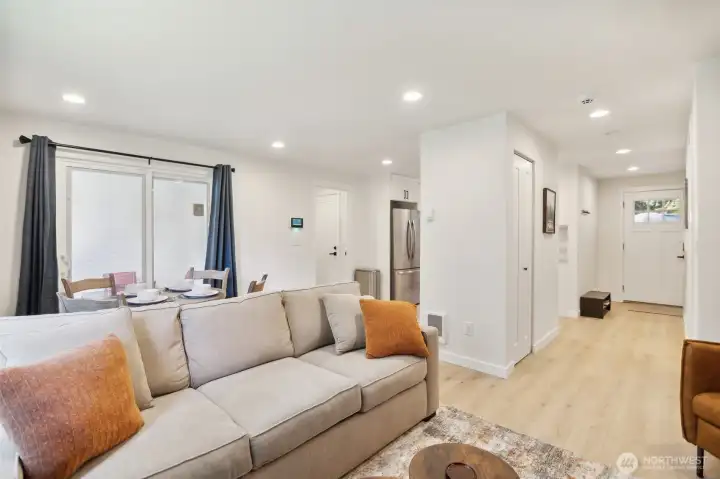 Bright and light filled with easycare wide plank flooring Bright and light filled with easycare wide plank flooring