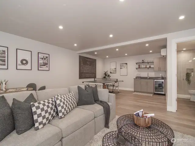 Huge fun REC room in fully finished basement.