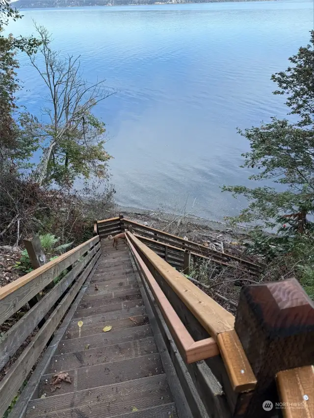 Stairs to the private beach access