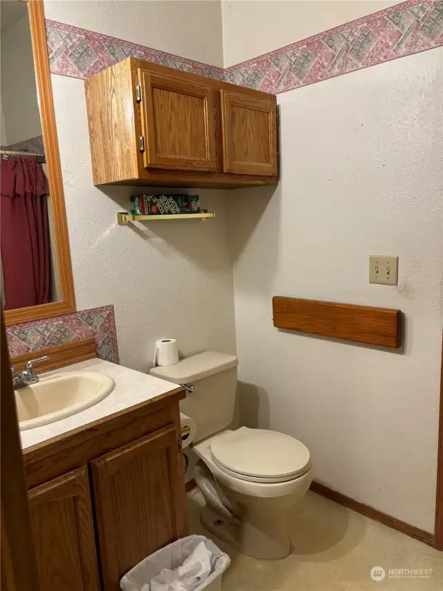 One of the two bathrooms