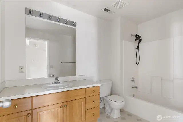 Spacious full guest bathroom