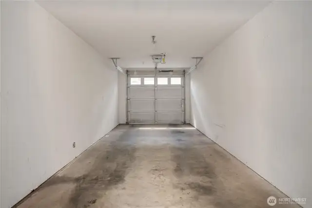 Tandem two-car garage.