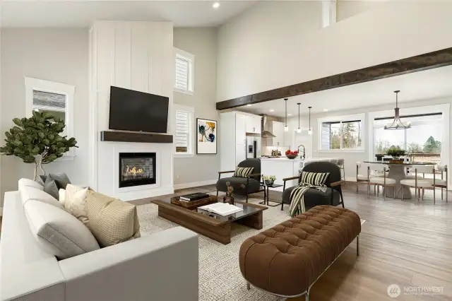 Sample staged photo of the living room.  Sample interior photo only, not the actual house.