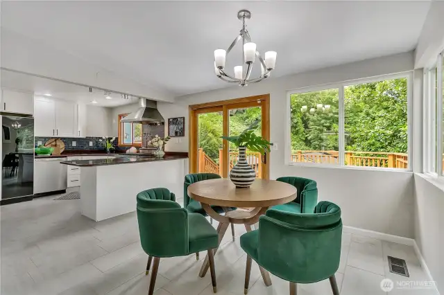 Tile dining room floor