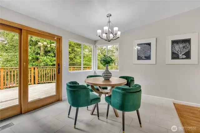 Living room flows easily into dining and entertainment deck
