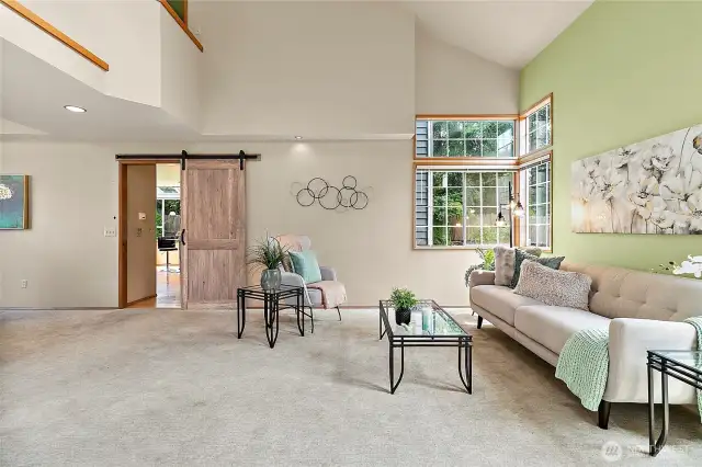 Step inside to soaring vaulted ceilings and tons of natural light!