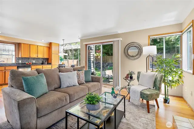 Family room has lots of windows too