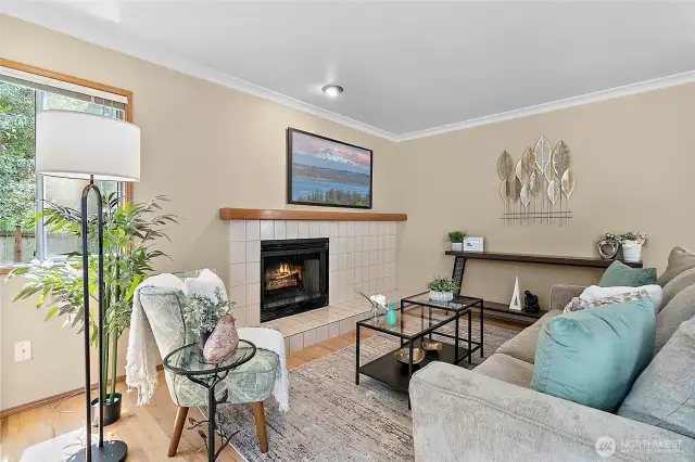 Inviting fireplace