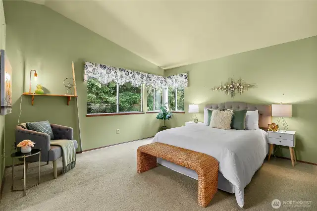 Primary bedroom is large