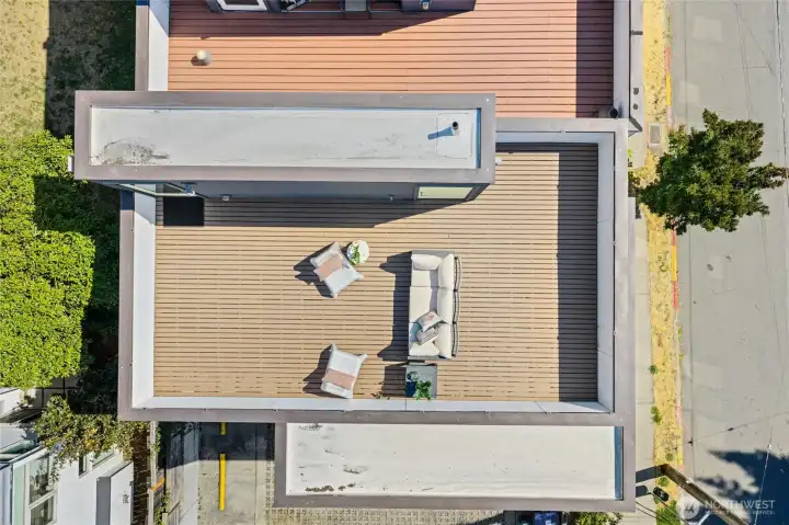 Direct overhead view highlights just how much room you’ll have to lounge, entertain, or create an outdoor living space that fits your lifestyle.