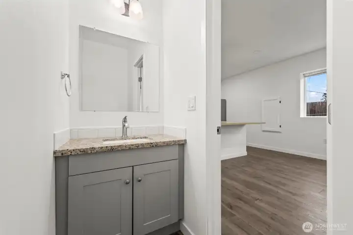 1/2 bath off living room