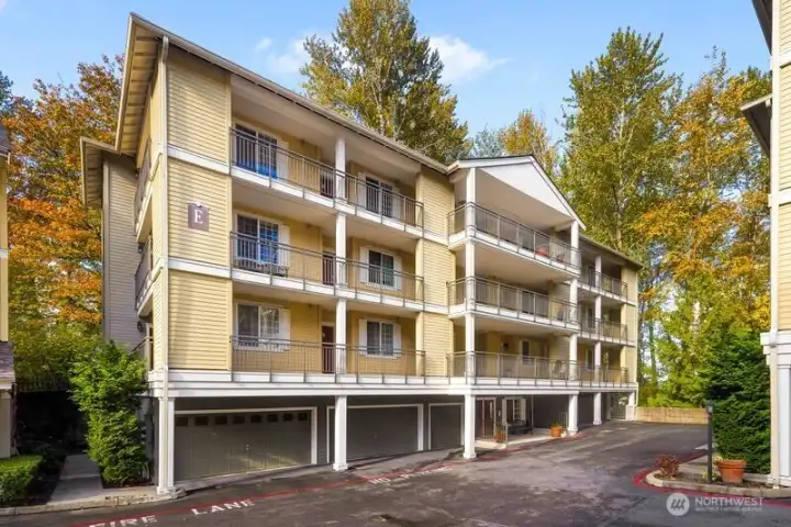 Unit features two-car garage with tons of storage.