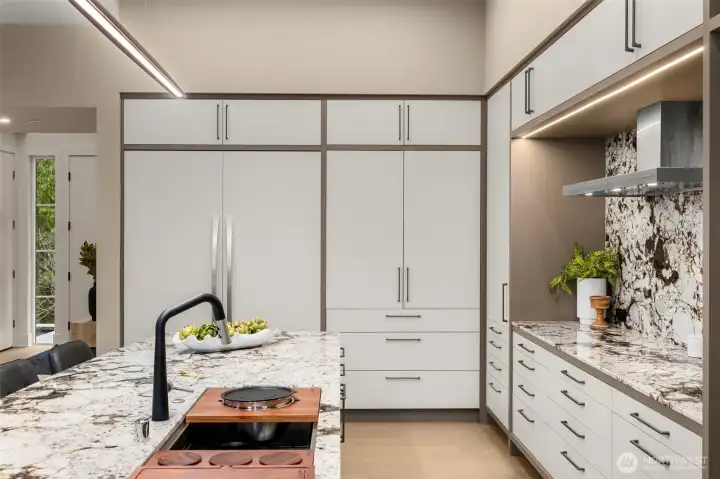 JennAir 60" Built-In Refrigerator w/ High Impact Black Interior & Bold Lighting.