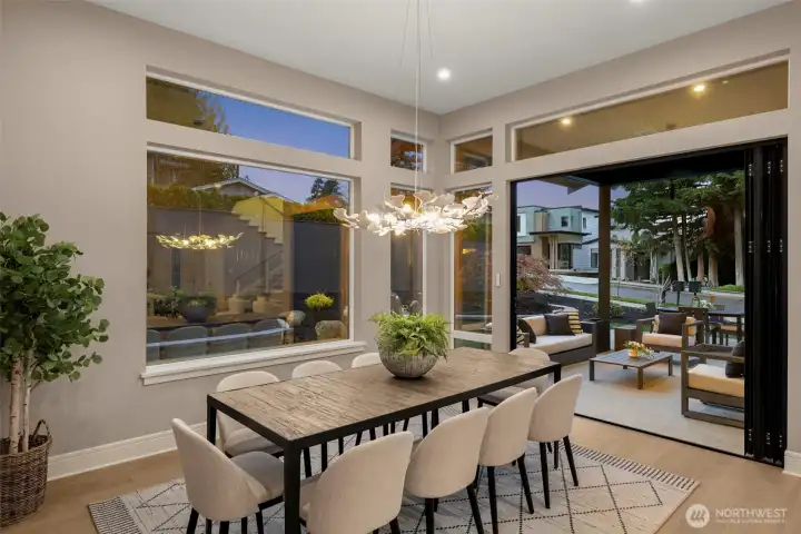 Spacious Dining Area w/ Seamless Flow to Covered Outdoor Patio.
