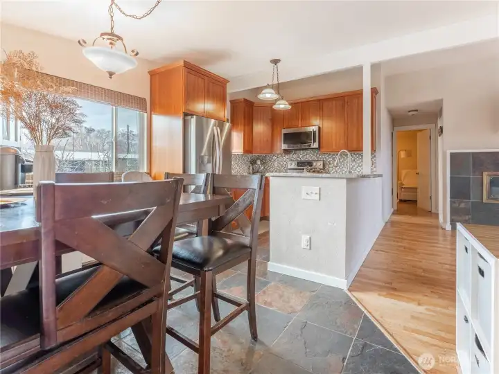 Dining area conveniently located near kitchen and living space