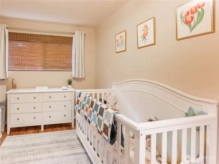 Additional main floor bedroom ideal for guests or home office.