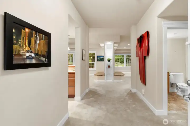 Spacious entry with wide hallways and tall ceilings creates an open, airy first impression, with a seamless flow into the main living areas beyond.