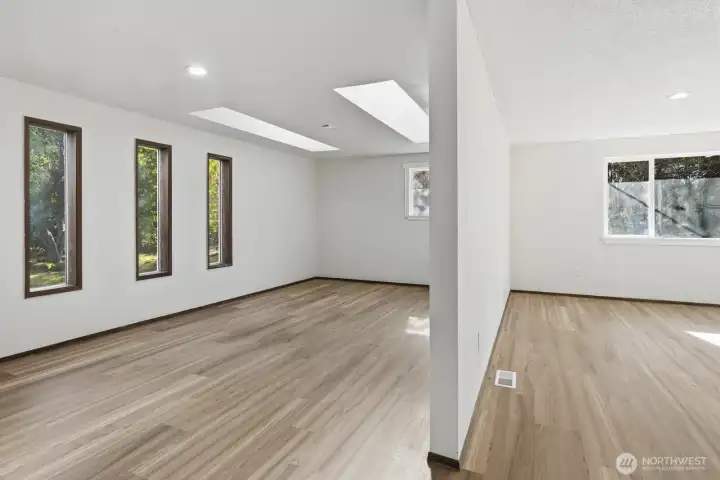 There is a seperated area behind the great room for extra living space.