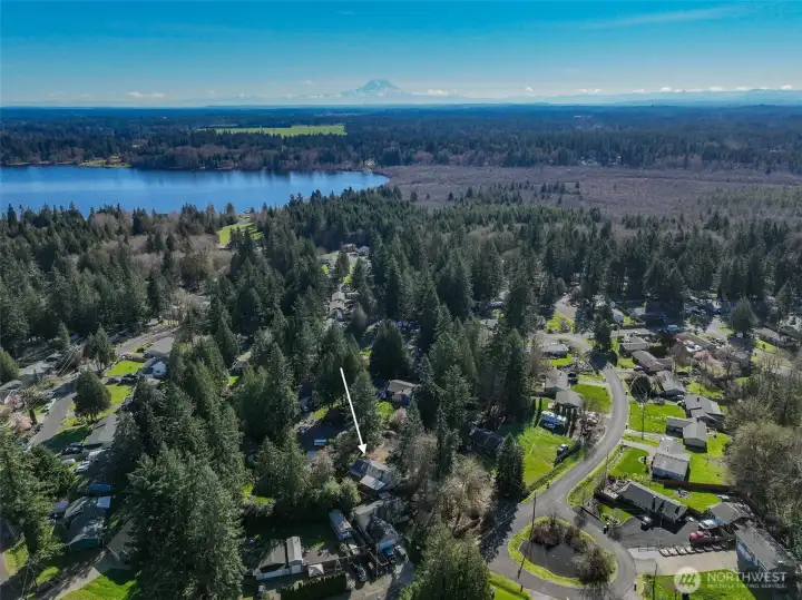 Gorgeous day in the PNW you can see Black Lake and Mt. Rainier off in the distance. No view from home.
