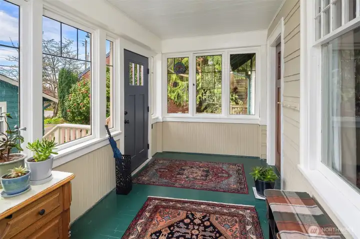 Covered Front Porch Entry/Sunroom