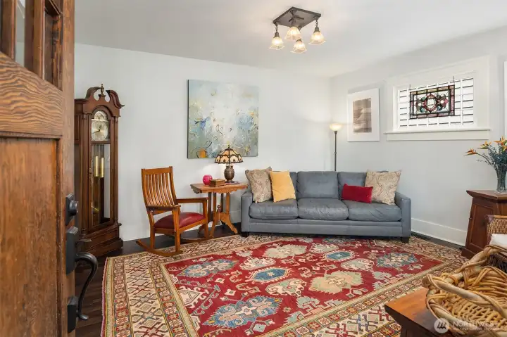 Living Room with High Ceiling