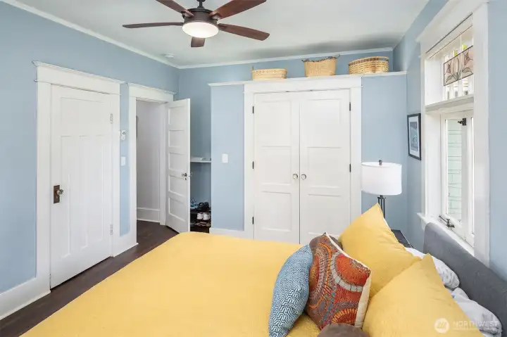 Primary with 2 Big Closets & Ceiling Fan