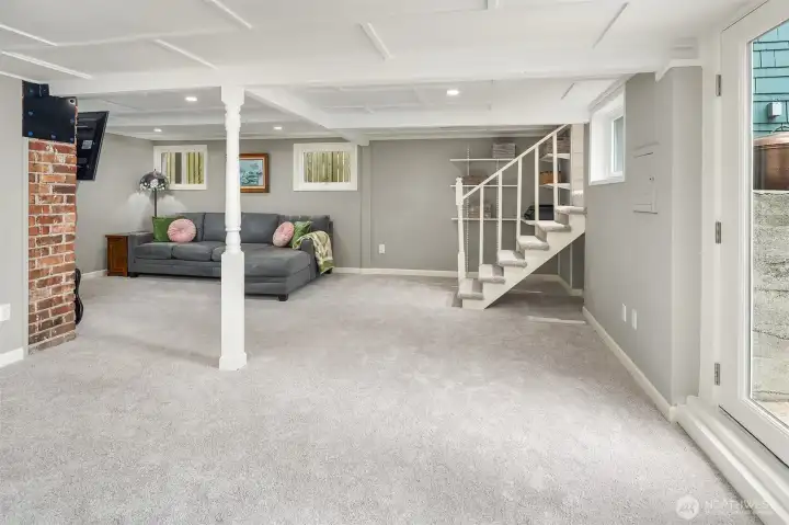 Daylight Walkout Basement with New Carpet