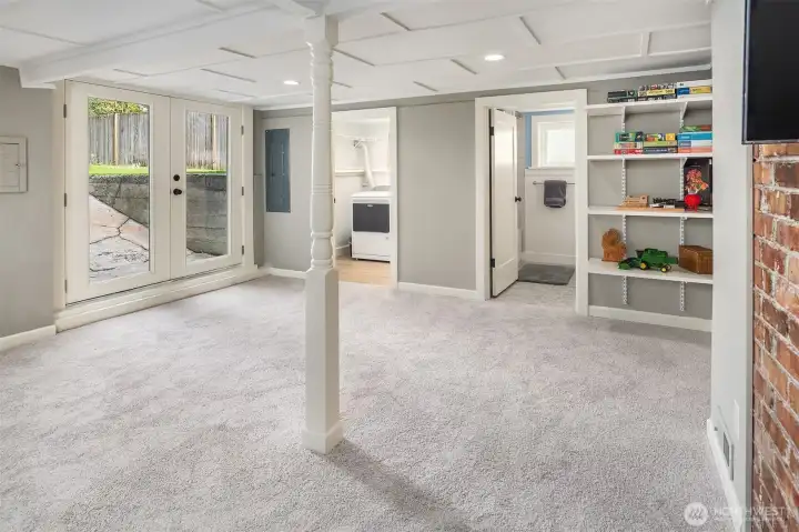 Daylight Walkout Basement with New Carpet