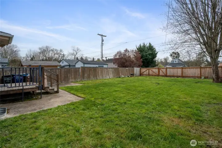 Large yard with alley access