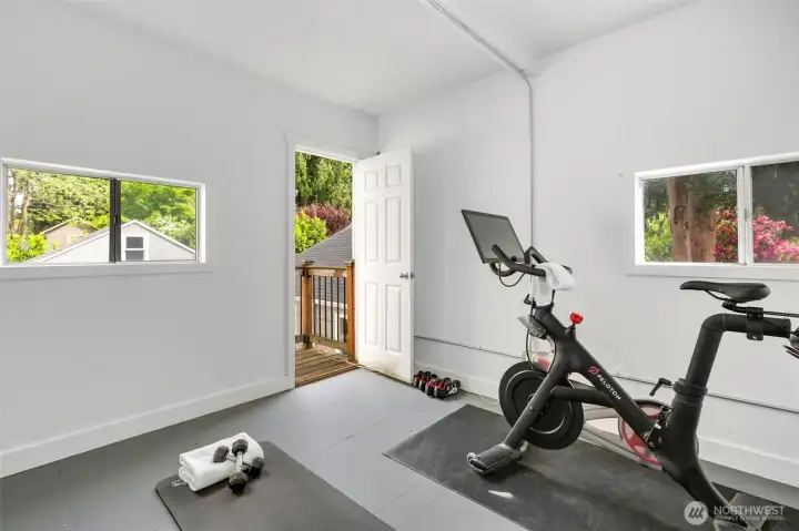 Upstairs workout studio or flex space