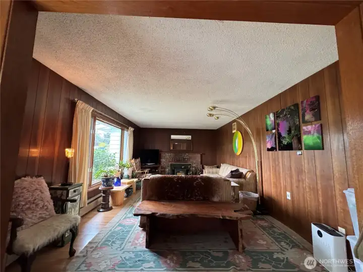 LR with cozy wood burning fireplace
