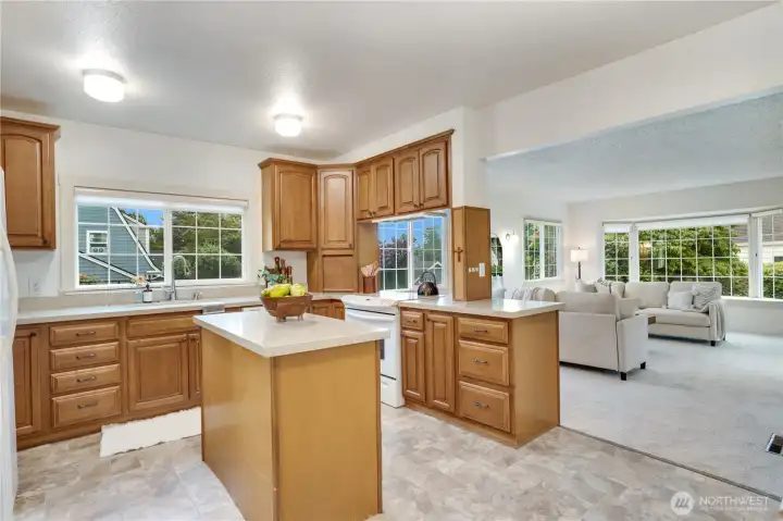 Family room attached to the kitchen