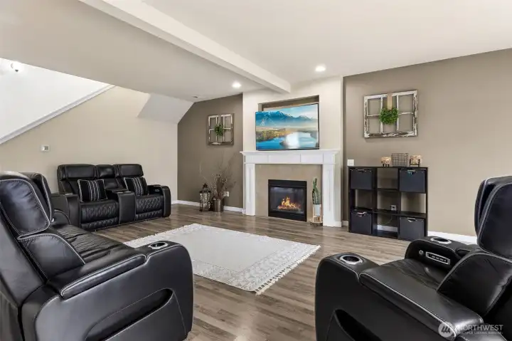 Family room with gas fireplace
