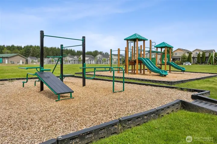 Playground park featuring a zipline.