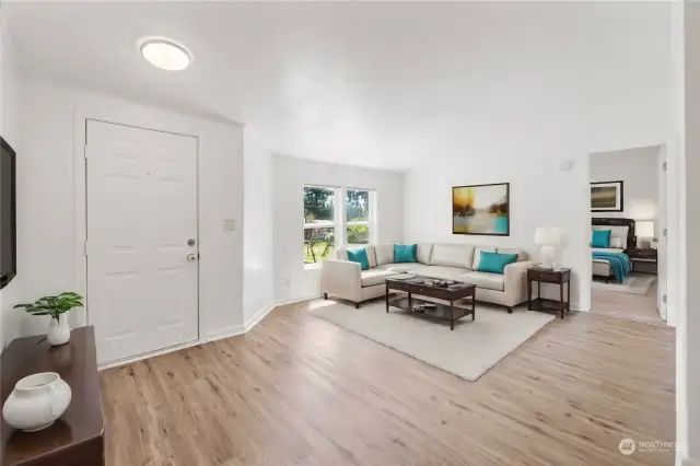 Entry & Living Room - virtually staged
