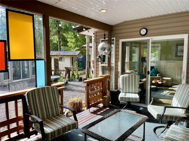A nice, cozy area to sit around any time of year.