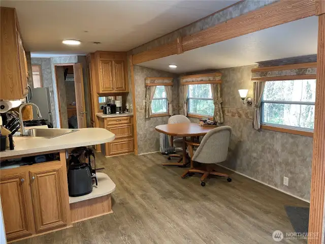 Looking in towards the kitchen, space for another hide-a-bed!