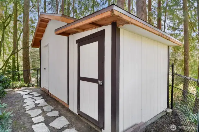 2 sheds; one for extra storage, one for yard & garden care
