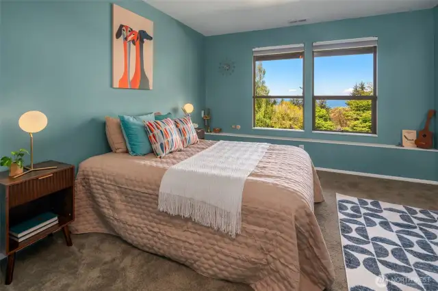 The second of the two lower level bedrooms.