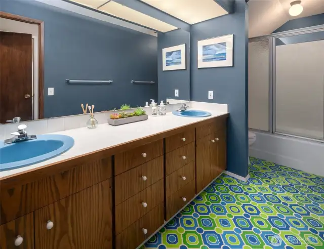 The full bathroom in the lower level.