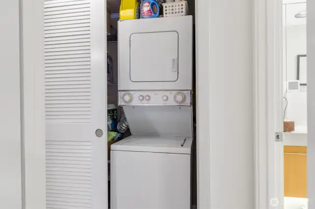 Laundry - note how the w/d are oriented to the hall and not into the closet like many other units in the bldg