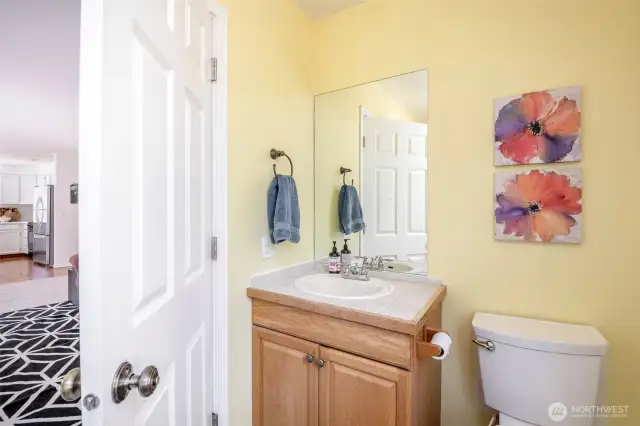 Powder room downstairs.