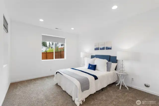 Bedroom on the basement level has it's own full bath and closet.