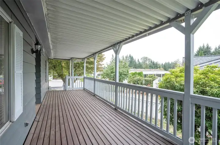 Spacious covered porch—perfect for relaxing any time of day.