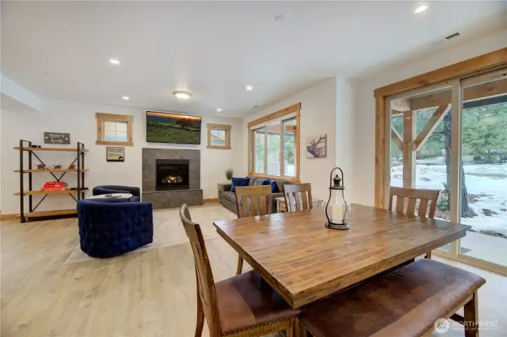 Talk ceilings, light filled rooms and gas fireplace